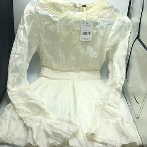Free People Ivory Long Sleeve Boho Maxidress 0